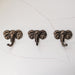 Set of 3 Cast Iron Elephant Antique Gold Wall Hooks - Stylish, Durable, and Functional Decorative Hooks for Organizing Hats,
