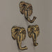 4 Inch Cast Iron Elephant Wall Hooks Set of 3 - Antique Gold Decorative Coat Towel Key Hanger for Home Decor Image 3