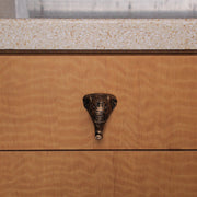 Set of 6 Antique Gold Finish Cast Iron Elephant Head Cabinet Knobs Decorative Drawer Pulls - 2 Inches Tall, Easy Install -