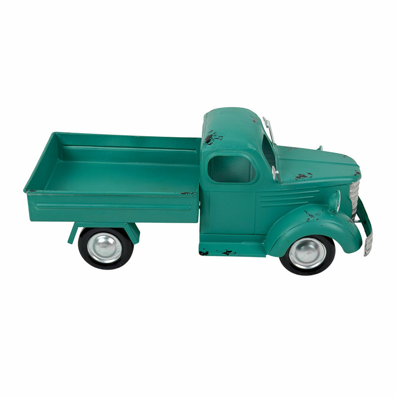 Teal - Image 9 - Zeckos Vintage Pickup Truck Garden Planter, 14-Inch Distressed Teal Metal
