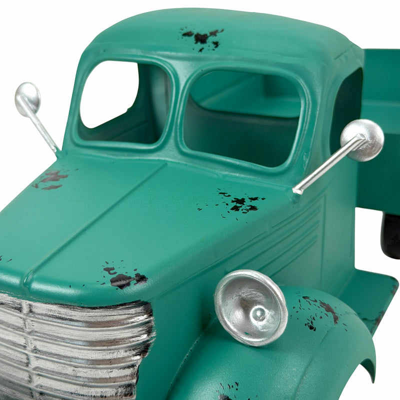 Teal - Image 10 - Zeckos Vintage Pickup Truck Garden Planter, 14-Inch Distressed Teal Metal