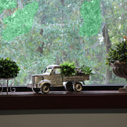 Metal Truck Planter, 14 Inch Distressed Galvanized Silver Pickup Image 7