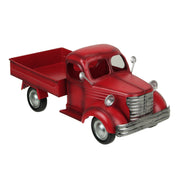 Metal Truck Planter, 14 Inch Rustic Red Vintage Pickup Image 1