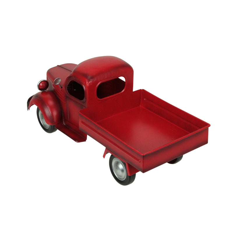 Metal Truck Planter, 14 Inch Rustic Red Vintage Pickup Image 8
