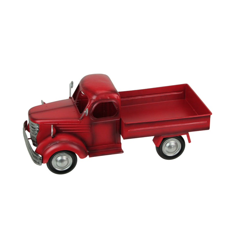 Metal Truck Planter, 14 Inch Rustic Red Vintage Pickup Image 9
