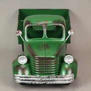 Metal Antique Truck Planter - Vintage Green, 14 Inches Long, Rustic Indoor/Outdoor Decor, Durable Weathered Finish, Charming