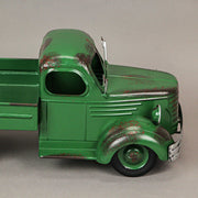 Metal Antique Truck Planter - Vintage Green, 14 Inches Long, Rustic Indoor/Outdoor Decor, Durable Weathered Finish, Charming