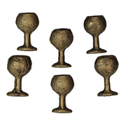 Gold - Image 2 - Set of 6 Antique Gold Finish Cast Iron Wine Glass Decorative Cabinet Knobs and Drawer Pulls - Elegant 1.75