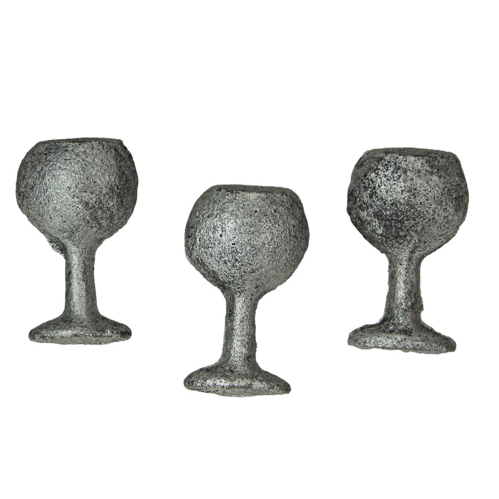 Silver - Image 7 - Set of 6 Antique Silver Finish Cast Iron Wine Glass Decorative Drawer Pulls Cabinet Knobs - Vintage