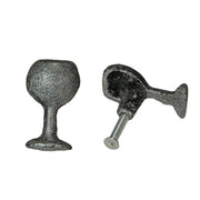 Silver - Image 8 - Set of 6 Antique Silver Finish Cast Iron Wine Glass Decorative Drawer Pulls Cabinet Knobs - Vintage