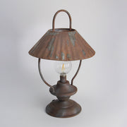 17-Inch Rustic Metal LED Light Lantern - Battery Operated, Aged Finish Lamp - Perfect for Cabin and Lodge Themed Indoor