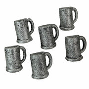Silver - Image 1 - Set of 6 Beer Mug Drawer Pulls, 1.75 Inch Silver Cast Iron