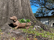 Brown - Image 5 - Whimsical Dachshund Dog Resin Planter: Rustic Brown Finish, Indoor-Outdoor Decor, 20 Inches Long,