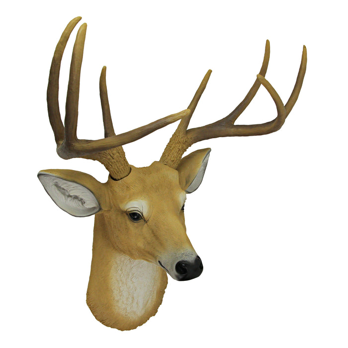 20 Inch 8-Point Buck Deer Head Wall Mounted Bust Sculpture Hunting Home Decor Image 2
