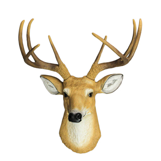 20 Inch 8-Point Buck Deer Head Wall Mounted Bust Sculpture Hunting Home Decor Image 1