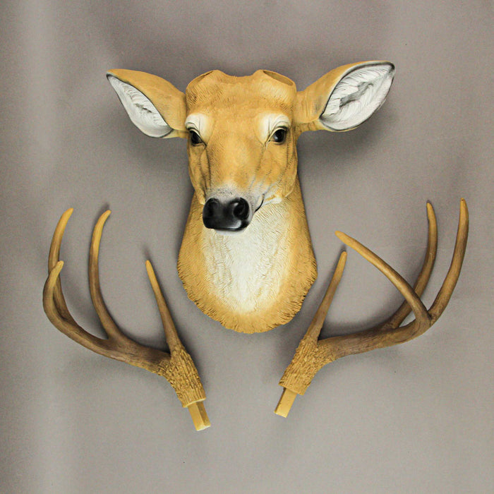 20 Inch 8-Point Buck Deer Head Wall Mounted Bust Sculpture Hunting Home Decor Image 7