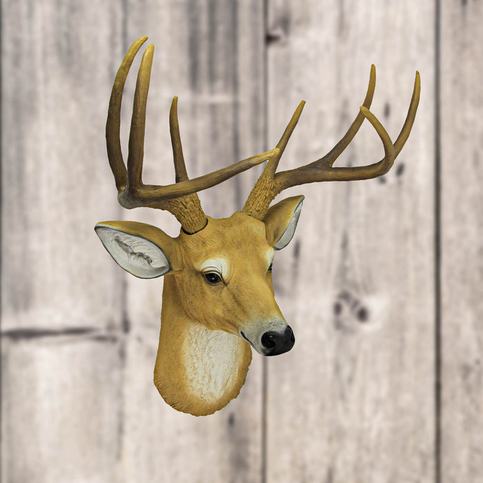 20 Inch 8-Point Buck Deer Head Wall Mounted Bust Sculpture Hunting Home Decor Image 5