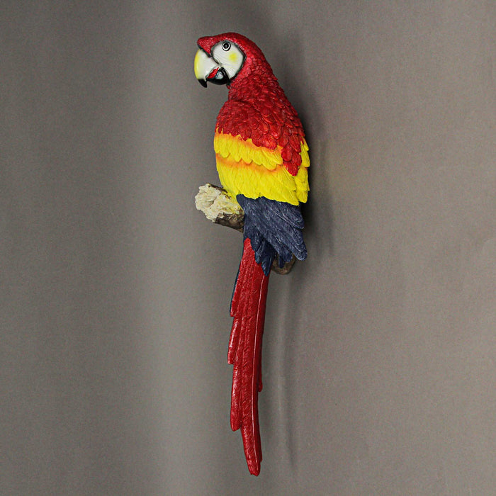 Scarlet Macaw Parrot Resin Wall Sculpture, 18 Inch Image 6