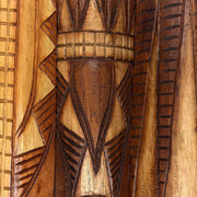 Set of 3 Tiki Mask Wall Sculptures, Hawaiian Gods, 40 Inch Image 8