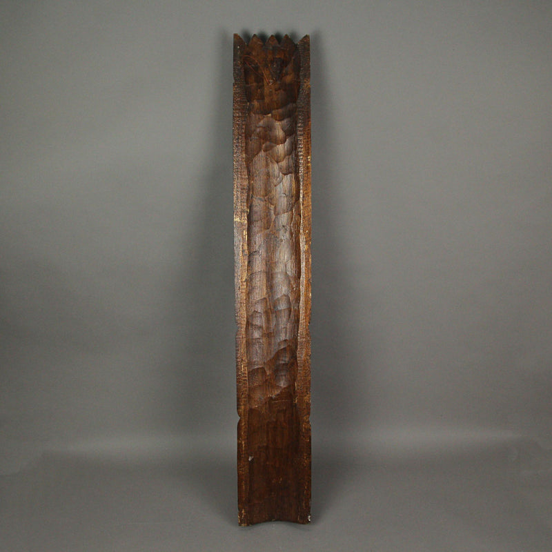 Set of 3 Tiki Mask Wall Sculptures, Brown Polynesian Wood, 40 Inch Image 4