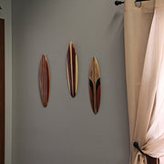 15.75 Inch - Image 5 - Set of 3 Hand-Carved and Painted 16-Inch Wooden Surfboard Wall Hangings - Unique Beach Art Decorations