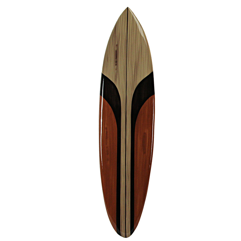 39 Inch - Image 2 - Set of 3 Hand-Carved Wooden Surfboard Wall Hangings - Coastal Charm - Striped Surf Beach Art Decor - 39
