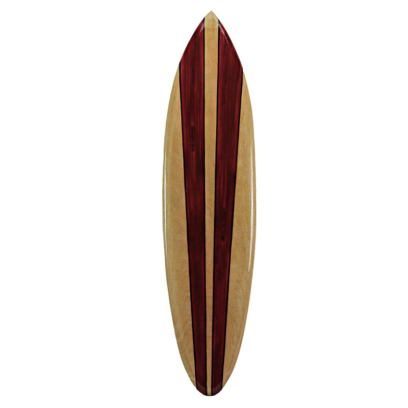 39 Inch - Image 3 - Set of 3 Hand-Carved Wooden Surfboard Wall Hangings - Coastal Charm - Striped Surf Beach Art Decor - 39
