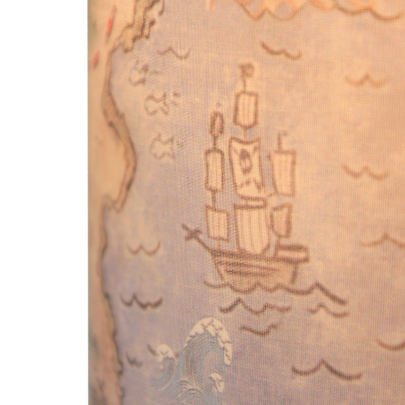 Treause Map - Image 6 - Decorative Treasure Map Brushed Nickel Accent Lamp, 19 Inches High: Coastal Pirate Beach Decor -