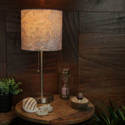 Decorative Treasure Map Brushed Nickel Accent Lamp Coastal Pirate Beach Decor Image 7