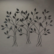 32-Inch Blue, White, and Green Metal Tree Wall Sculpture - Easy Install - Nature-Inspired Art for Indoor and Outdoor Home