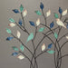32-Inch Blue, White, and Green Metal Tree Wall Sculpture - Easy Install - Nature-Inspired Art for Indoor and Outdoor Home