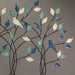 32-Inch Blue, White, and Green Metal Tree Wall Sculpture - Easy Install - Nature-Inspired Art for Indoor and Outdoor Home