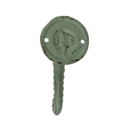 Set of 3 Verdigris Bronze Cast Iron Octopus Tentacle Wall Hooks: Nautical Key Hangers, 4.5 Inches High - Easy to Install -