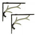 Off-white - Image 5 - Set of 2 Rustic Brown and White Cast Iron Deer Antler Decorative Shelf Brackets: Charming Wall Decor