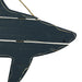 31-Inch Long Ocean Blue Carved Wood Shark Silhouette Wall Hanging Decor - A Captivating Nautical Accent Sculpture Infusing