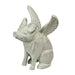 Set of 2 Distressed White Cast Iron Flying Pig Bookends - Rustic Country Decorative Accents - Great for Bedrooms, Kitchen,