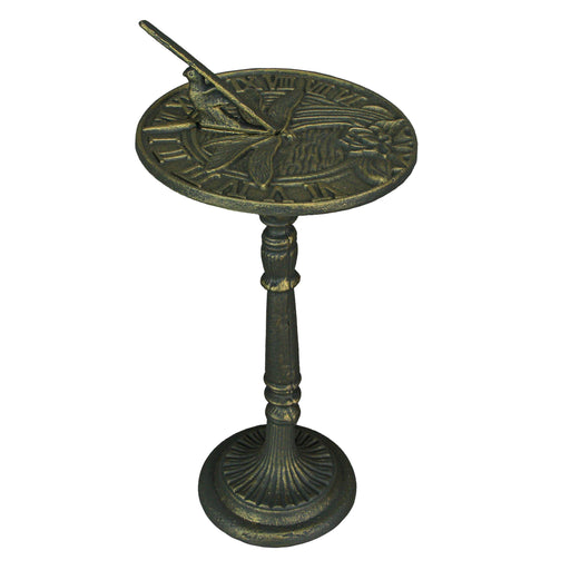 Green - Image 1 - 21-Inch Cast Iron Verdigris Dragonfly Sundial: A Unique Blend of Artistry and Functionality for Your
