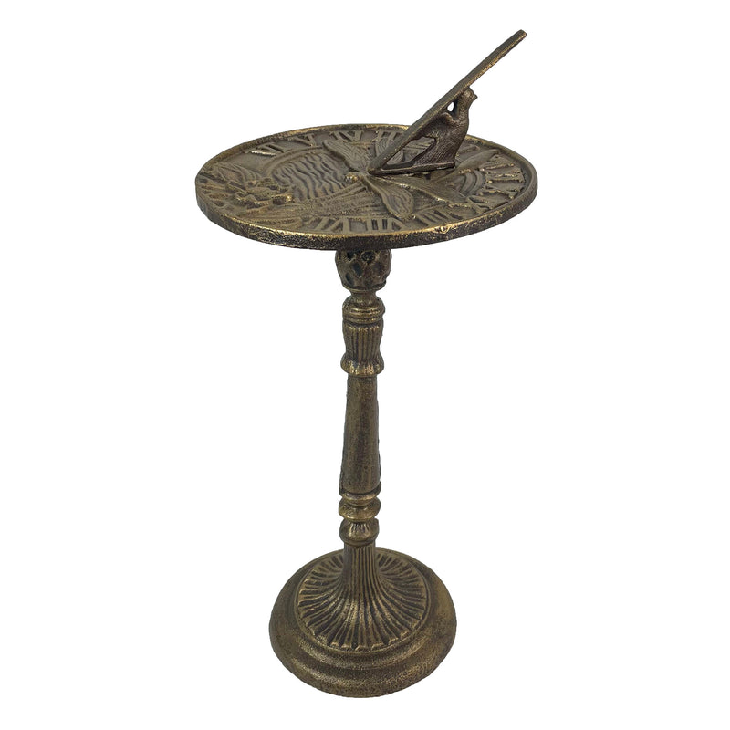 Bronze - Image 1 - Dragonfly Sundial 21 Inch Cast Iron Outdoor Garden Decor, Bronze