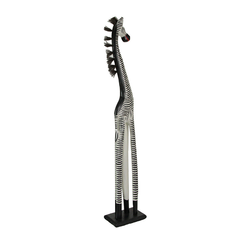 Zebra - Image 6 - Hand-Carved Black and White Wooden Zebra Statue: Exquisite Safari Art Sculpture - African Style Decor - 36