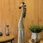 Zebra - Image 4 - Hand-Carved Black and White Wooden Zebra Statue: Exquisite Safari Art Sculpture - African Style Decor - 36