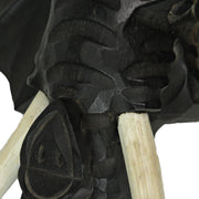 Hand-Carved Black Wood Elephant Head Wall Hanging Sculpture: A Majestic 12-Inch High Safari Art Piece, Meticulously Crafted