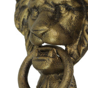 Zeckos 10 Inch High Bronze Finish Cast Iron Lion Head Vintage Style Door Knocker - Easy To Install - A Classic Elegant
