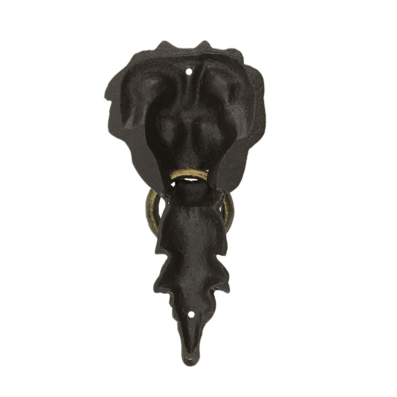 Zeckos 10 Inch High Bronze Finish Cast Iron Lion Head Vintage Style Door Knocker - Easy To Install - A Classic Elegant
