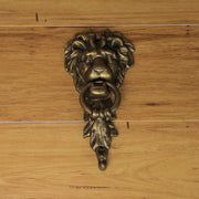 Zeckos 10 Inch High Bronze Finish Cast Iron Lion Head Vintage Style Door Knocker - Easy To Install - A Classic Elegant