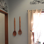 Fork and Spoon Wall Decor Set of 2, 36 Inch Hand-Carved Wood Image 5
