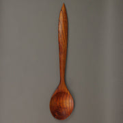 Set of 2 Hand-Carved Wooden Fork & Spoon Wall Decor Pieces - 23.75 Inches High - Modern Minimalist Elegance - Perfect for
