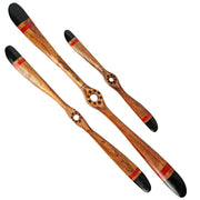 48in, 36in, & 24in Set - Image 1 - Vintage Aviation Charm: Set of 3 Hand-Carved Wooden Airplane Propeller Wall Sculptures for