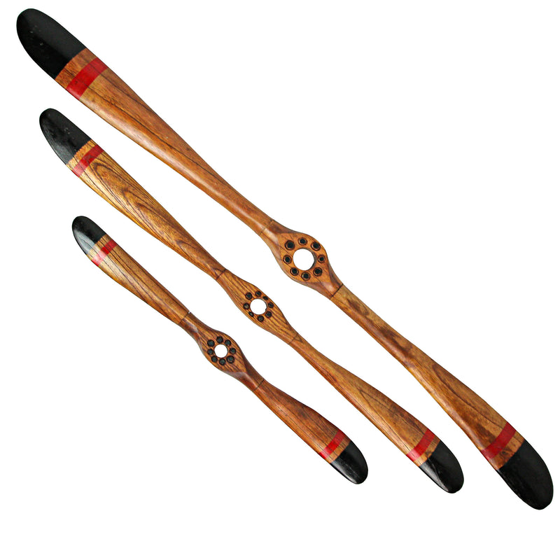 48in, 36in, & 24in Set - Image 2 - Vintage Aviation Charm: Set of 3 Hand-Carved Wooden Airplane Propeller Wall Sculptures for
