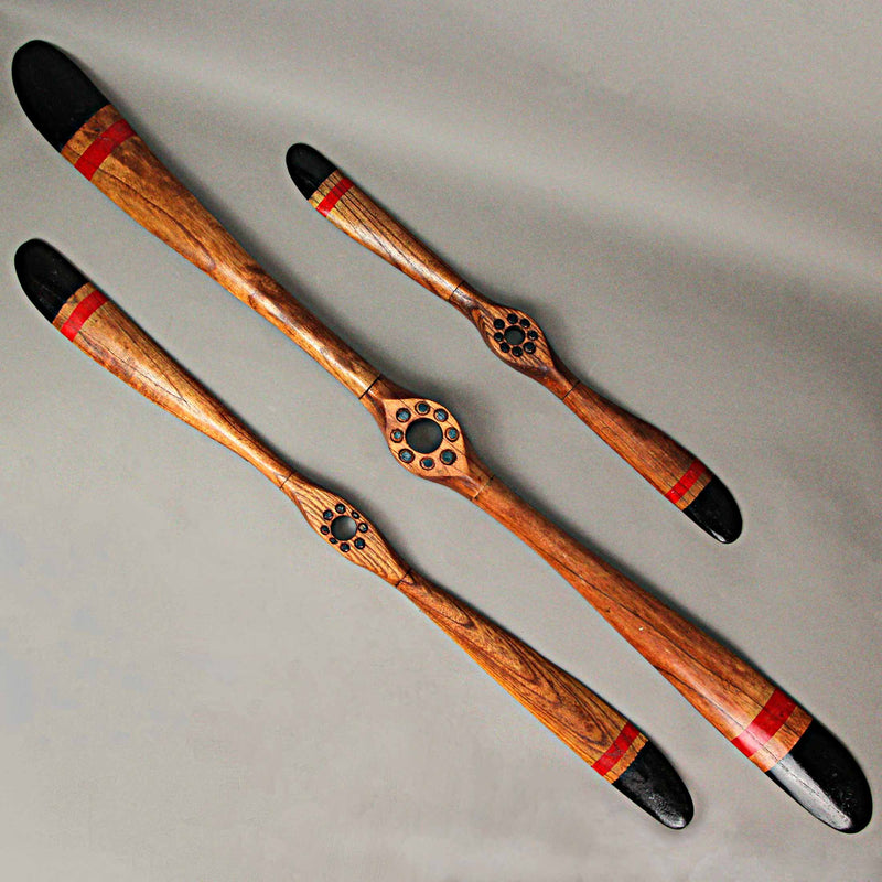 48in, 36in, & 24in Set - Image 8 - Vintage Aviation Charm: Set of 3 Hand-Carved Wooden Airplane Propeller Wall Sculptures for