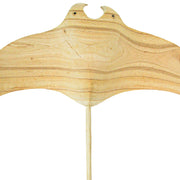 22 Inch - Image 2 - Hand-Carved Natural Brown Wood Stingray Wall Hanging Sculpture: Coastal Manta Ray Home Decor Art -